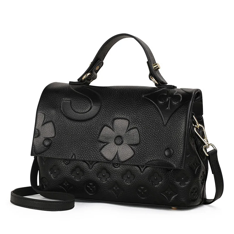 Top layer cowhide bag 2025 New fashionable versatile summer handbag Women's bag Genuine leather one shoulder crossbody bag